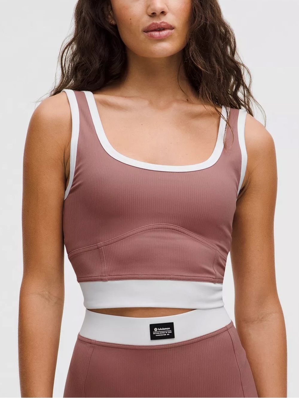 Lululemon Ribbed Nulu Cropped Tank Top • Red Clay • Sz M
